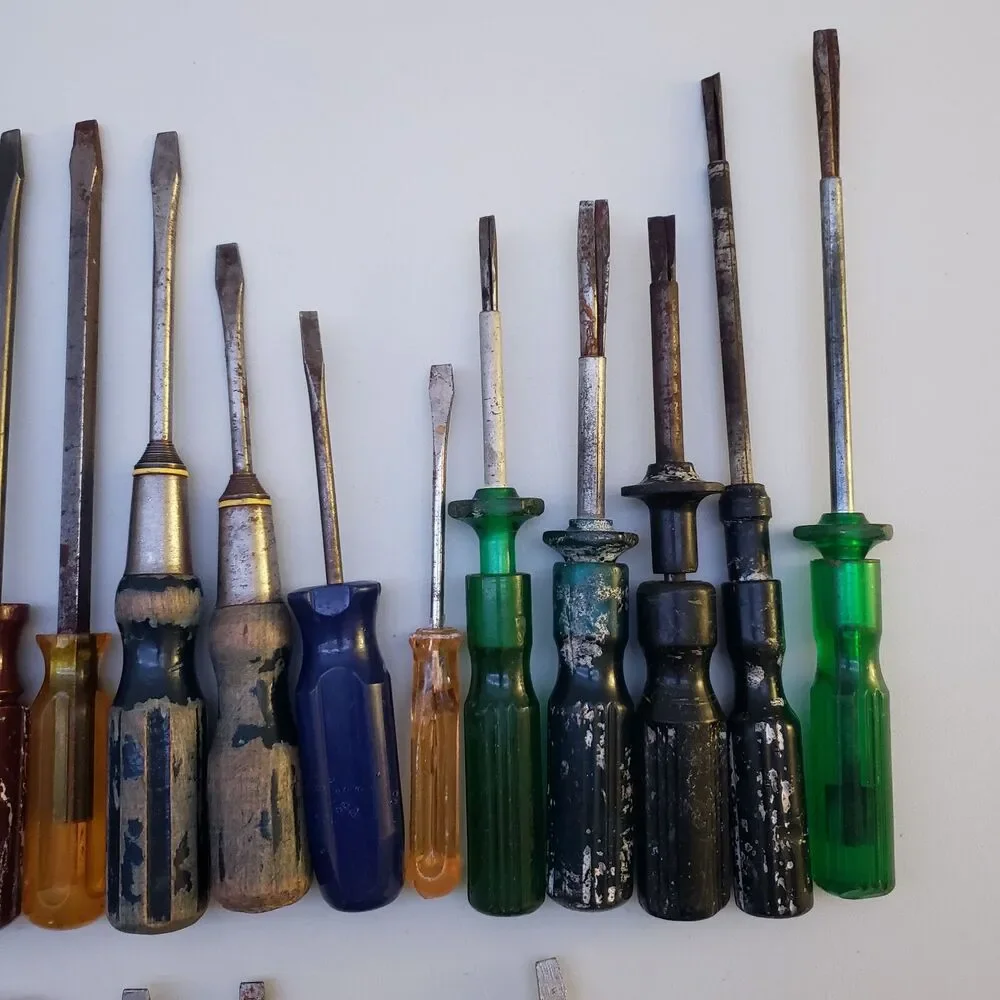 Vintage Lot of Flathead Screwdrivers Quick Edge Snap On TM 4E Craftsman Socket - Picture 11 of 16